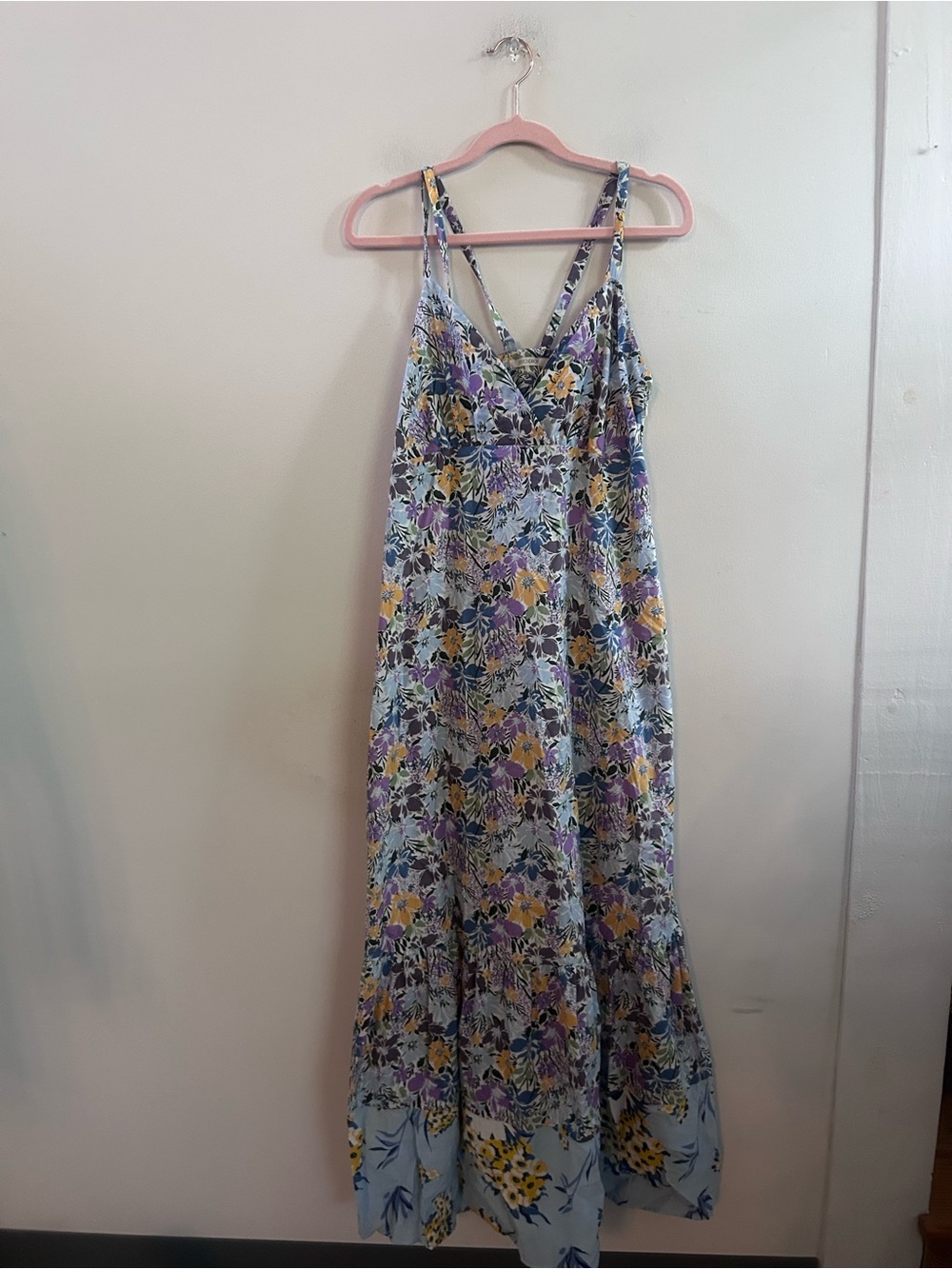 Stitch drop floral maxi dress small